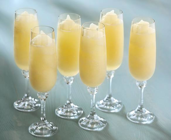 Citroensorbet met schuimwijn