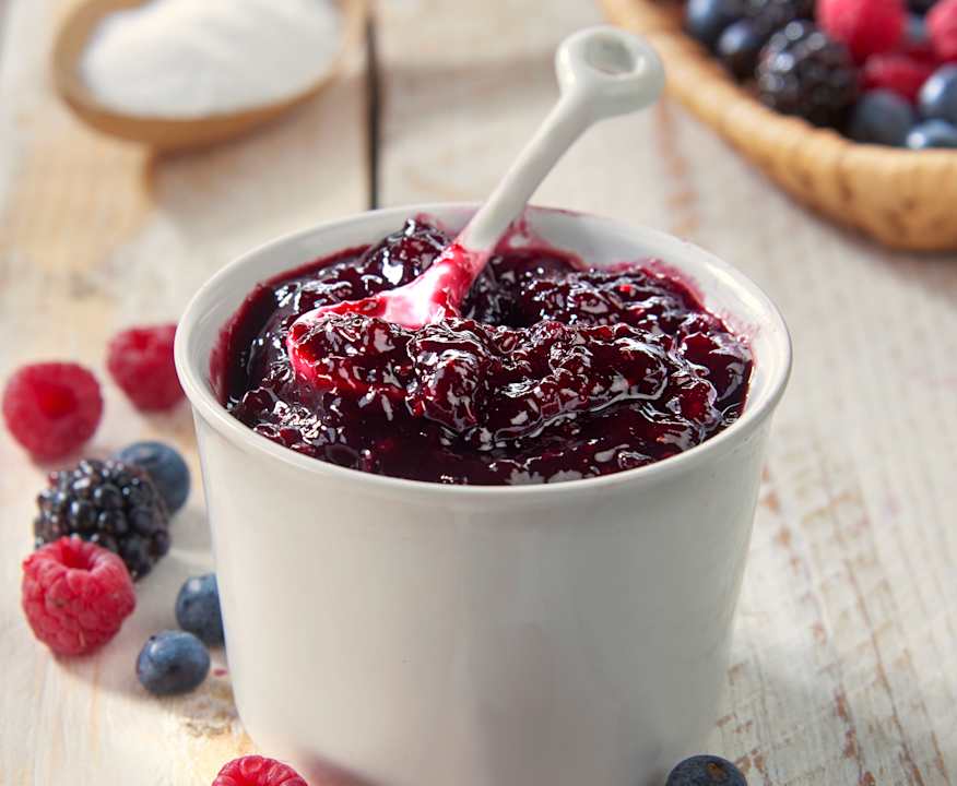 Composta di frutti di bosco con stevia (a ridotto contenuto di