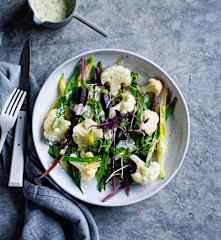 Steamed Vegetables with Kefir Dressing