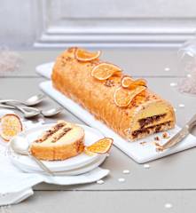 Bûche mandarine-sarrasin