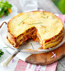 Lasagne de tortillas au bœuf et aux poivrons