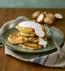 Topinambur-Puffer mit Ricottakren