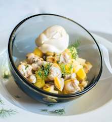 Coques aux herbes, chantilly Passion