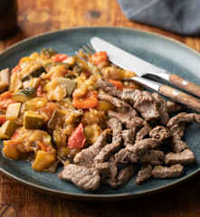 Stir-Fried Beef with Caponata