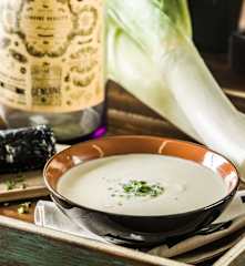 Sopa de queso de cabra