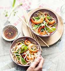Chow mein aux crevettes