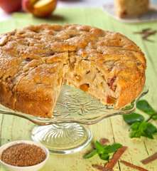 Torta pesche, cannella e menta