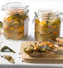 Escabeche de berenjenas con mejillones