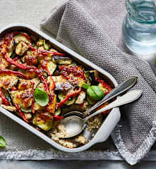 Gratin de légumes au quinoa et à la mozzarella