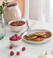 Wytrawne placki dyniowe z musem malinowym