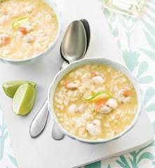 Risoto de caipirinha e vieiras