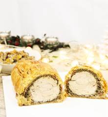 Peru à Wellington com molho de pêssego