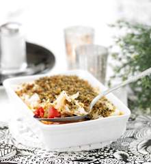 Haddock Crumble with Tomatoes and Peppers