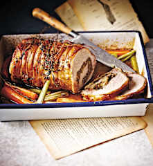 Roast Pork Stuffed with Mushrooms and Garlic Purée