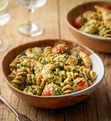 Prawn Pasta with Rocket Pesto