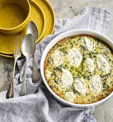 Fritata de bulgur, acelga e ervas aromáticas