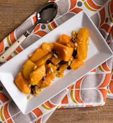 Zucca sottovuoto con pinoli e uvetta