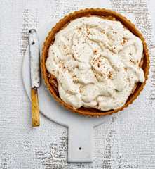 Tarte banoffee com espuma de banana