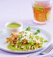 Chicken Crêpes with Poblano Chilli Salsa