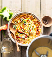 Clafoutis de poulet et poivron