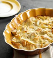 Gratinado de aipo com cherne