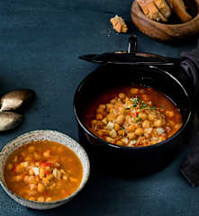 Garbanzos con verduras y arroz