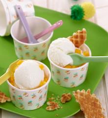 Coupe glacée petit-suisse et mangue