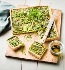 Tarte kasha, haricots verts et crème feta