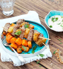 Brochettes de filet mignon à l'ananas