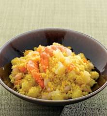 Cous cous di verdure e gamberi