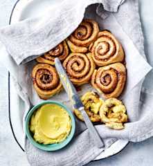 Tear and share cinnamon scrolls with honey butter