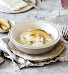 Risotto con pera y gorgonzola