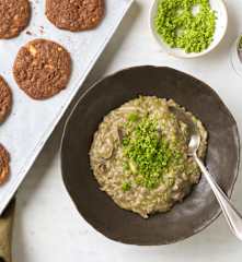 Menü: Rotwein-Pilz-Risotto; Schokoladen Cookies
