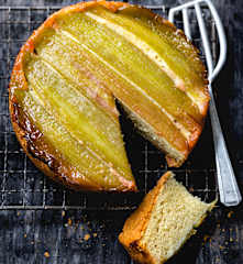 Gâteau renversé yaourt et rhubarbe