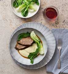 Slow cooked beef with wasabi mash (Louise Keats)