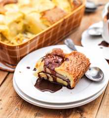 Gratin de poire au chocolat et aux amandes