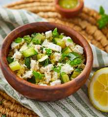 Bulgur profumato con pesce spada e zucchine (Modalità Cuoci riso)