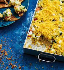 Dip de queijo, tomate e pepino