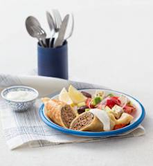 Greek lamb rolls with yoghurt dressing