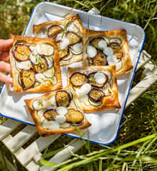 Tarte aux figues, courgettes et mozzarella