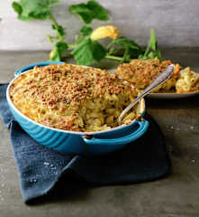 Nudelauflauf mit Kürbis und viel Käse