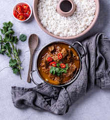Creamy beef curry and rice