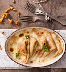 Naleśniki zapiekane z kurkami i ricottą