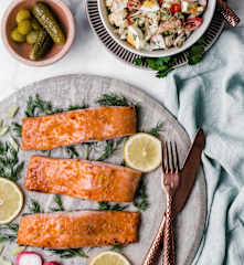 Citrus-Glazed Salmon with Roasted Cauliflower Salad