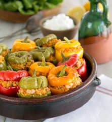 Shrimp stuffed bell peppers