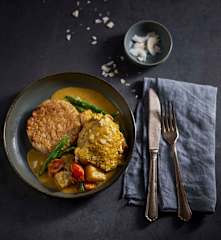 Karaibskie curry z kurczakiem i słodkim ryżem