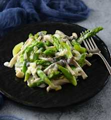 奶油鮮菇蘆筍麵