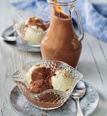 Dunkle Schokoladensauce