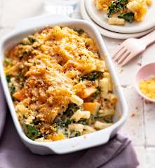 Baby-friendly Butternut Macaroni Cheese with Kale