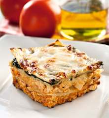 Lasaña de pollo y espinacas